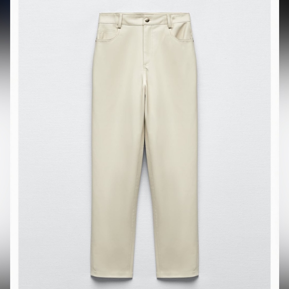 Faux leather high rise mom pants